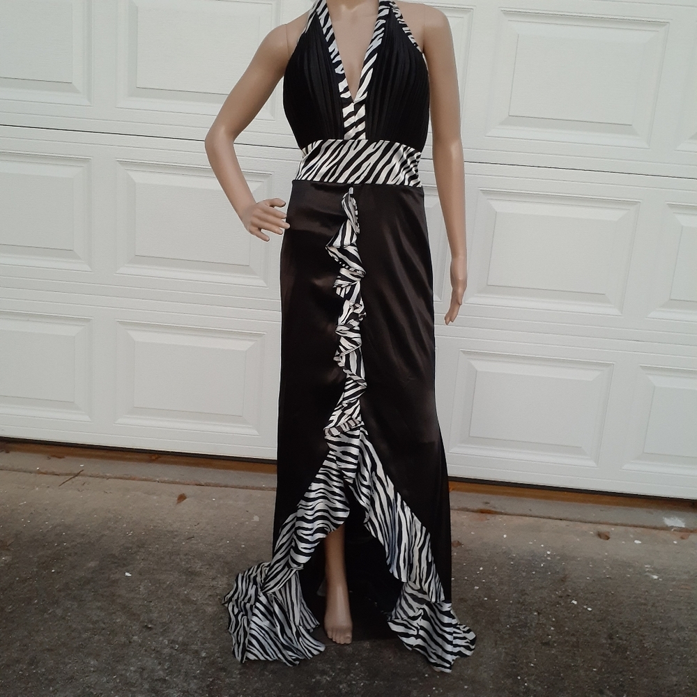 My Michelle black and white haktrr cocktail dress